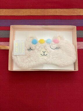 Coco + Lola Premium Collection Llama Faux Fur Pastel Pom Pom Headdress Eye Mask
